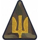 Шеврон Повітряні Сили ЗСУ (тризуб жовта нитка) /мультикам/ бірюза/