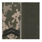 Погон ЗСУ молодший сержант (чорна нитка/на липучці) олива/цифра/мультикам/койот