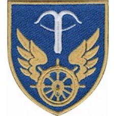 Шеврон Управління військових сполучень  на Південно-західний залізниці  /олива/кольоровий/