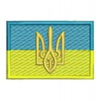 Прапорець України с тризубом 5х3 см. Колір: жовто-блакитний.