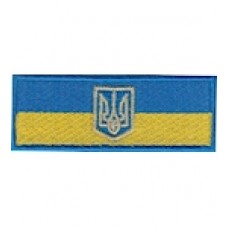 Прапорець України 8х3 см з гербом. Колір: жовто-блакитний.