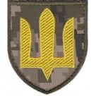 Шеврон тризуб "Сухопутные войска ВСУ" жовта нитка. Колір: цифра