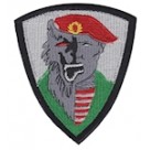 Нашивка "Волк-лицо". Колір: чорний, червоний.