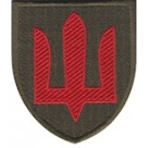 Шеврон тризуб "Противовоздушная оборона сухопутных войск". Колір: олива.