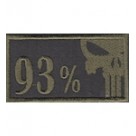 Нашивка нагрудная "93%" прямоугольный. Колір: олива.