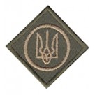 Кокарда на кепку ромб. Колір: олива.